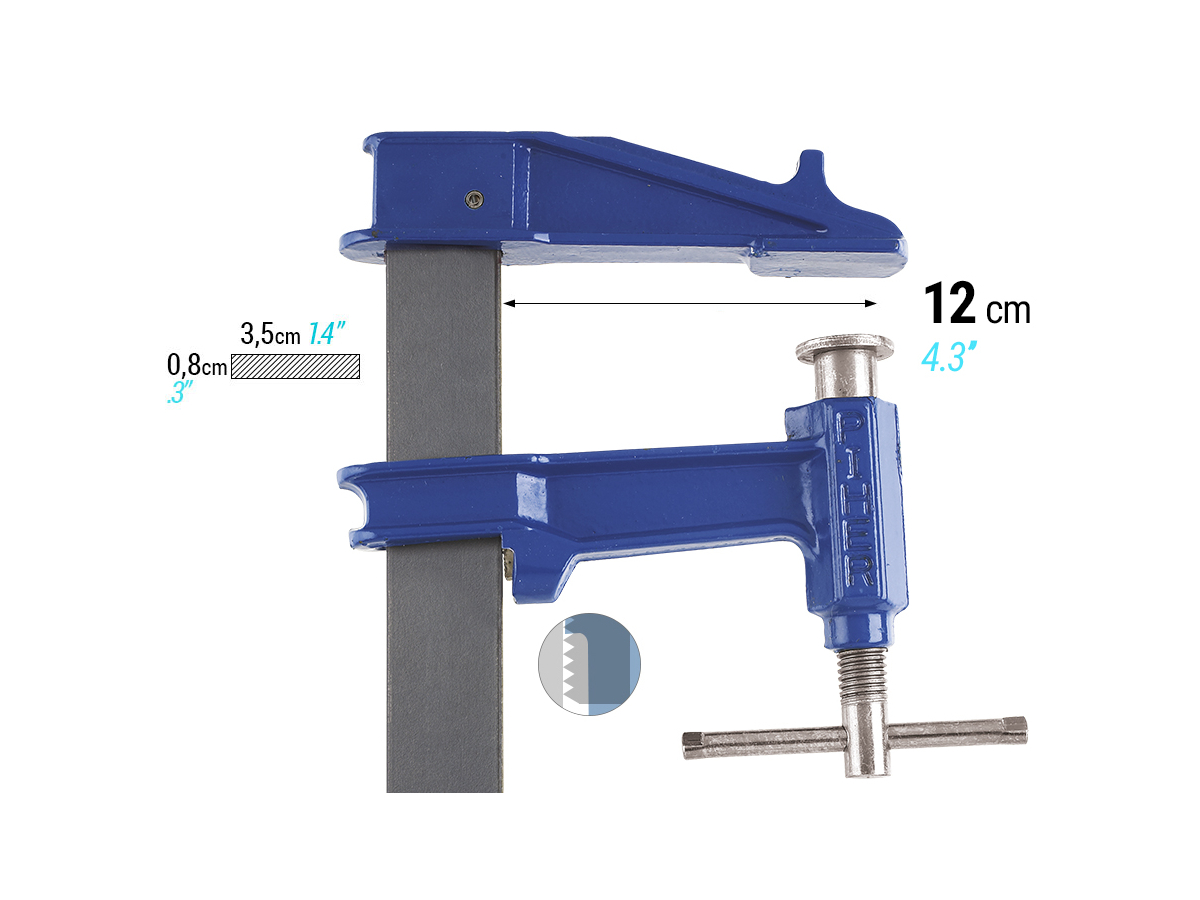 Lot De 6 Serre-joints à Pompe Acier - 2x30cm, 2x60cm, 2x80cm - Frein Anti-glissement, Puissance Jusqu'à 1000kg